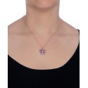 Amethyst (1 ct. t.w.) & White Topaz Accent Butterfly Pendant Necklace in 14k Rose Gold-Plated Sterling Silver