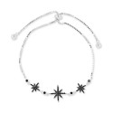 Black Spinel Starburst Chain Bracelet (1/2 ct. t.w.) in Sterling Silver