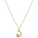 Cubic Zirconia Moon & Star Pendant Necklace in Gold-Plated Sterling Silver, 16 Cubic Zirconia Moon & Star Pendant Necklace in Gold-Plated Sterling Silver, 16