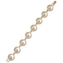 Gold-Tone Imitation Pearl Circle Link Bracelet