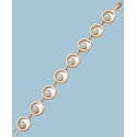 Gold-Tone Imitation Pearl Circle Link Bracelet