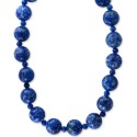 Lapis Lazuli (4 & 12mm) Beaded Collar Necklace in 14k Gold