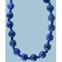 Lapis Lazuli (4 & 12mm) Beaded Collar Necklace in 14k Gold