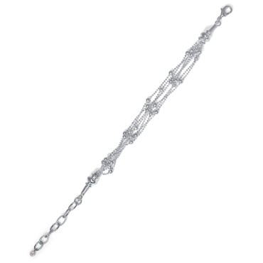 Beaded Multi Strand Bracelet in Silver Plate or 18k Gold Plate Beaded Multi Strand Bracelet in Silver Plate or 18k Gold Plate