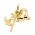 14k Gold Charm, Faith, Hope and Charity Charm