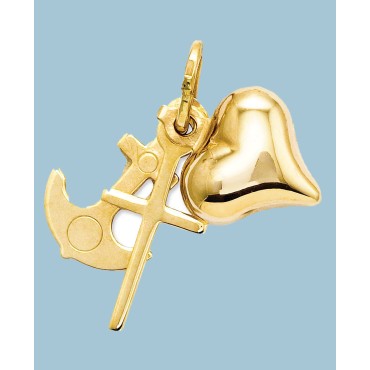 14k Gold Charm, Faith, Hope and Charity Charm 14k Gold Charm, Faith, Hope and Charity Charm