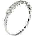 Diamond Halo Bangle Bracelet (3-1/4 ct. t.w.) in 14k White Gold