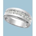 Men's Nine-Stone Diamond Ring in 10k White Gold (1/4 ct. t.w.)