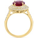 Ruby (4 ct. t.w.) & Diamond (5/8 ct. t.w.) Oval Double Halo Ring in 14k Gold