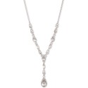 Pear-Shape Crystal Lariat Necklace, 16