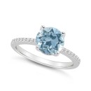 Women's Sky Blue Topaz (2-2/5 ct.t.w.) and Diamond (1/10 ct.t.w.) Ring in Sterling Silver Women's Sky Blue Topaz (2-2/5 ct.t.w.) and Diamond (1/10 ct.t.w.) Ring in Sterling Silver