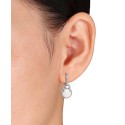 Opal (2-1/5 ct. t.w.) and White Topaz (7/8 ct. t.w.) Hinged Hoop Charm Earrings in Sterling Silver