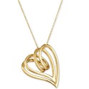 Nude Diamond (3/4 ct. t.w.) Double Heart Pendant Necklace in 14k Gold, 18