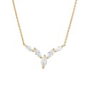 Silver-Tone Marquise-Cut Cubic Zirconia Statement Necklace, 16