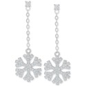 White Sapphire Snowflake Drop Earrings (1-1/10 ct. t.w.) in Sterling Silver