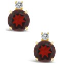 Garnet (1-1/3 ct. t.w.) and Diamond Accent Stud Earrings in 14K Yellow Gold