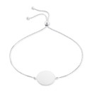 Engraved Script Initial Disc Bracelet in Sterling Silver