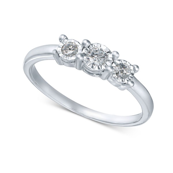 Diamond 3-Stone Promise Ring in 10k White Gold (1/4 ct. t.w.)