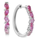 Ruby (1-1/3 ct. t.w.) & Pink Sapphire (2 ct. t.w.) Small Hoop Earrings in Sterling Silver, 1