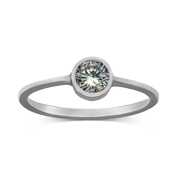 Cubic Zirconia Bezel Ring