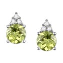 Gemstone & Diamond Accent Stud Earrings