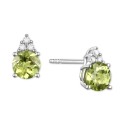 Gemstone & Diamond Accent Stud Earrings