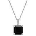 3-Pc. Set Onyx & Diamond Accent Square-Cut Pendant Necklace, Ring and Stud Earrings in Sterling Silver