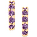 2-Pc. Set Amethyst (3/4 ct. t.w.) Hoop & White Sapphire (1/3 ct. t.w.) Stud Earrings in 14k Gold-Plated Silver