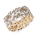 Gold-Tone Multi-Crystal Cluster Stretch Bracelet