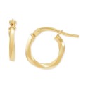 2-Pc. Set Polished & Twist Style Small Hoop Earrings in 10k Gold