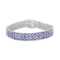 Tanzanite Triple Row Bracelet (17-5/8 ct.t.w.) in Sterling Silver