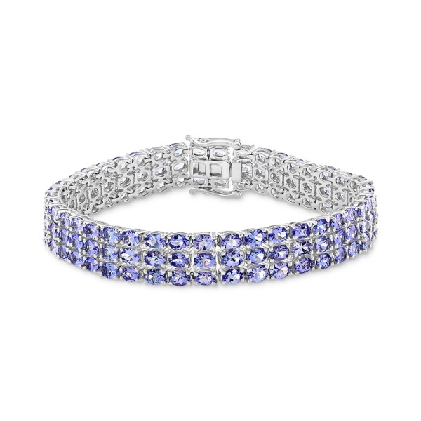 Tanzanite Triple Row Bracelet (17-5/8 ct.t.w.) in Sterling Silver