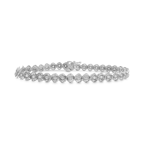 Diamond Twist Link Tennis Bracelet (1 ct. t.w.) in 10k White or 10k Yellow Gold