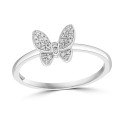 Diamond Butterfly Ring (1/10 ct. t.w.) in Sterling Silver or 14k Gold-Plated Sterling Silver