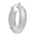 Wide Hoop Earrings in 10k White Gold