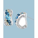 Blue Topaz Hoop Earrings (3-1/3 ct. t.w.) in Sterling Silver & 18k Gold-Plate