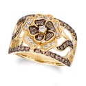 Nude Diamond & Chocolate Diamond Flower Statement Ring (7/8 ct. t.w.) in 14k Gold