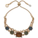 Gold-Tone Multi Stone Slider Adjustable Bracelet Gold-Tone Multi Stone Slider Adjustable Bracelet