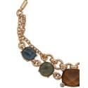 Gold-Tone Multi Stone Slider Adjustable Bracelet