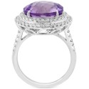 Pink Amethyst (7-3/4 ct. t.w.) & Diamond (3/4 ct. t.w.) Halo Statement Ring in 14k White Gold