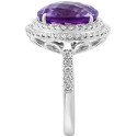 Pink Amethyst (7-3/4 ct. t.w.) & Diamond (3/4 ct. t.w.) Halo Statement Ring in 14k White Gold