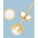 Children's Cultured Freshwater Pearl (3-1/2mm) Small Stud Earrings in 14k Gold