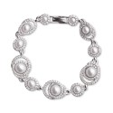 Silver-Tone Pavé & Imitation Pearl Circle Bracelet