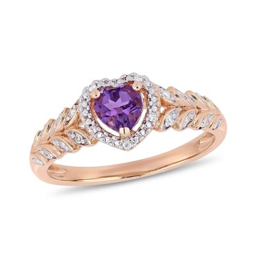 Amethyst and Diamond Halo Heart Ring Amethyst and Diamond Halo Heart Ring