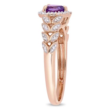 Amethyst and Diamond Halo Heart Ring Amethyst and Diamond Halo Heart Ring