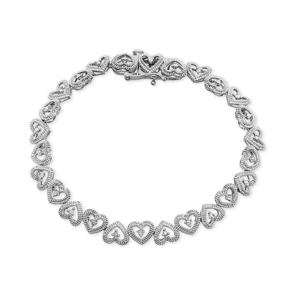 Diamond Heart Link Bracelet