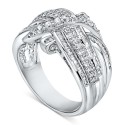 Diamond Crossover Statement Ring (1 ct. t.w.) in 10k White Gold