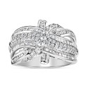 Diamond Crossover Statement Ring (1 ct. t.w.) in 10k White Gold