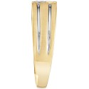 Men's Diamond Accent Cross Band in 10k Yellow Gold & White Gold