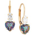 Mystic Topaz (2 ct. t.w.) & Cubic Zirconia Leverback Drop Earrings in 14k Gold